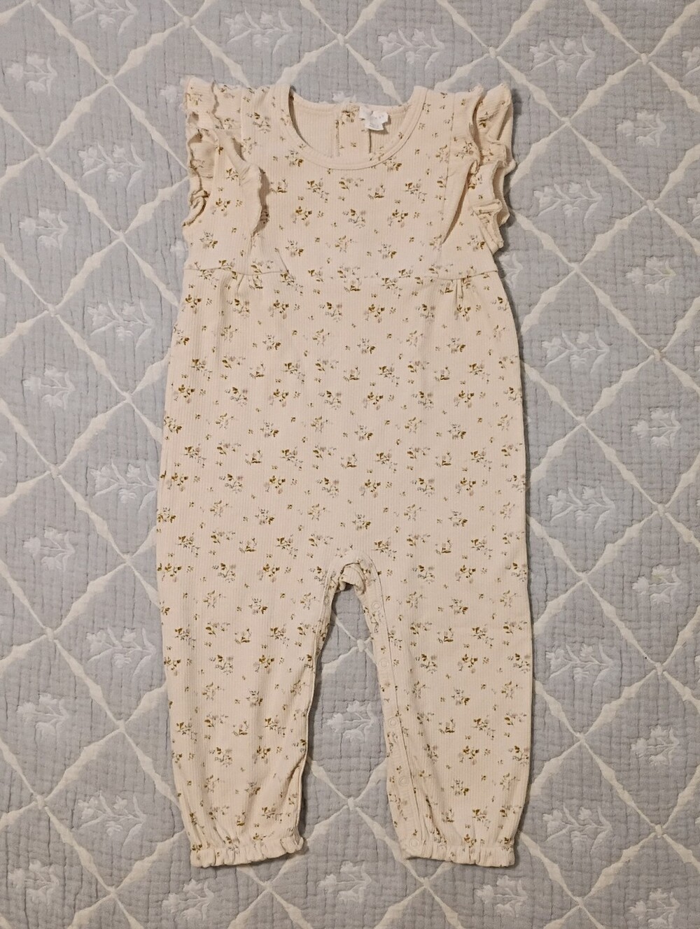 Jamie Kay Nina Watercolor Ribbed Sleeveless Jumpsuit 3Y EUC